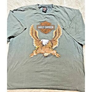 VTG Harley Davidson Cycle Men's 3X Big  T-Shirt Eagle Riding Free Biker